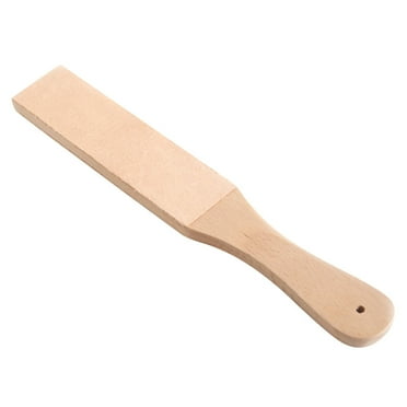 Clearance! Fdelink Sharpening Strop Dual Handle Wooden Sharpener Leather Sided Strop Polishing Kitchen Dining & Bar Beige