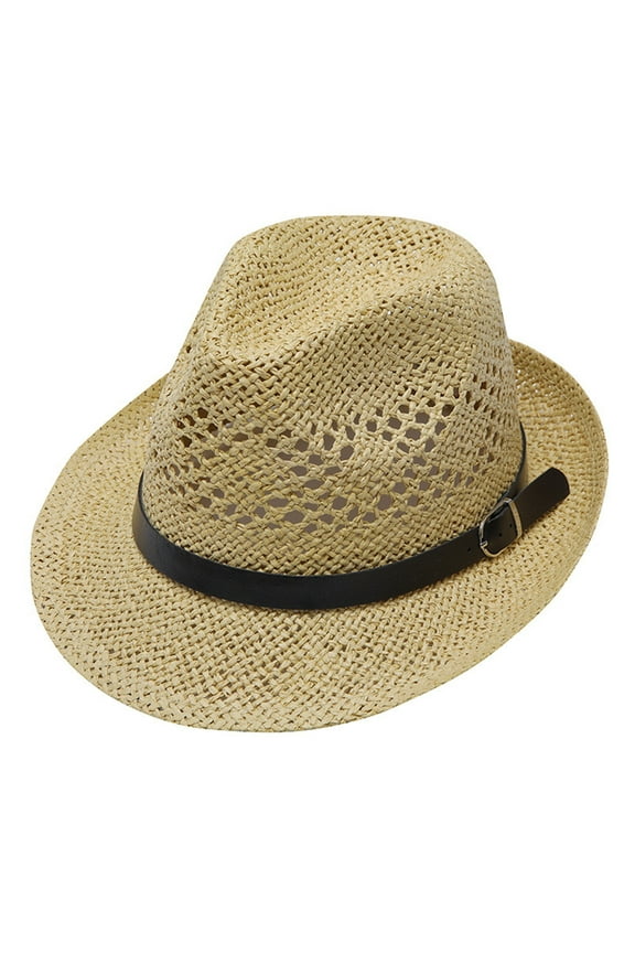 Clearance! Fdelink Sun Hat Sun UV Protection Hat Adult Unisex Summer Fashion Sunscreen Straw Cap Beach Casual Cowboy Hat Yellow