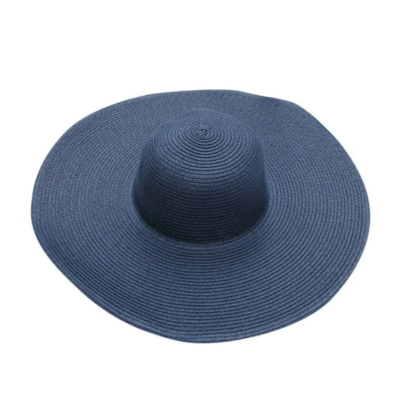 Clearance! Fdelink Sun Hat Sun UV Protection Hat Summer Hats for Women Wide Bongrace Women Straw Beach Hat Little Girl Sun Cap Foldable Ladies Hats Navy
