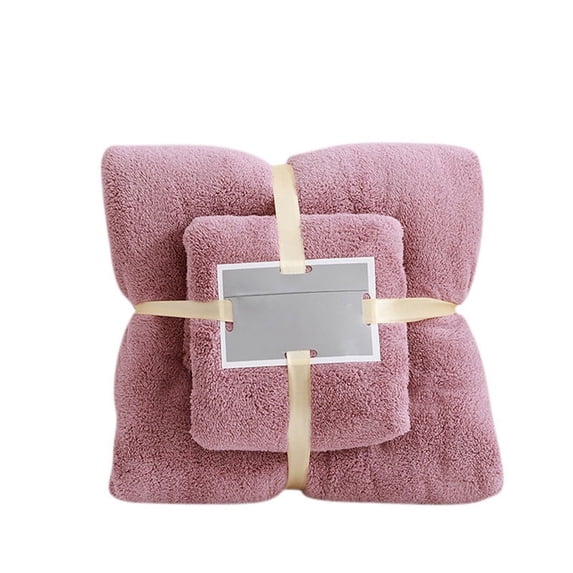 Clearance! Fdelink Towel High-Density Coral Fleece Towel and Bath Towel Two-In-One Set Soft and Absorben