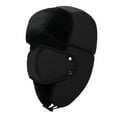 thumbnail image 1 of Clearance! Fdelink Trapper Hat Winter Hats Adult Winter Outdoor Solid Thicken Neck Protection and Windproof Warm Riding Hat Black, 1 of 6