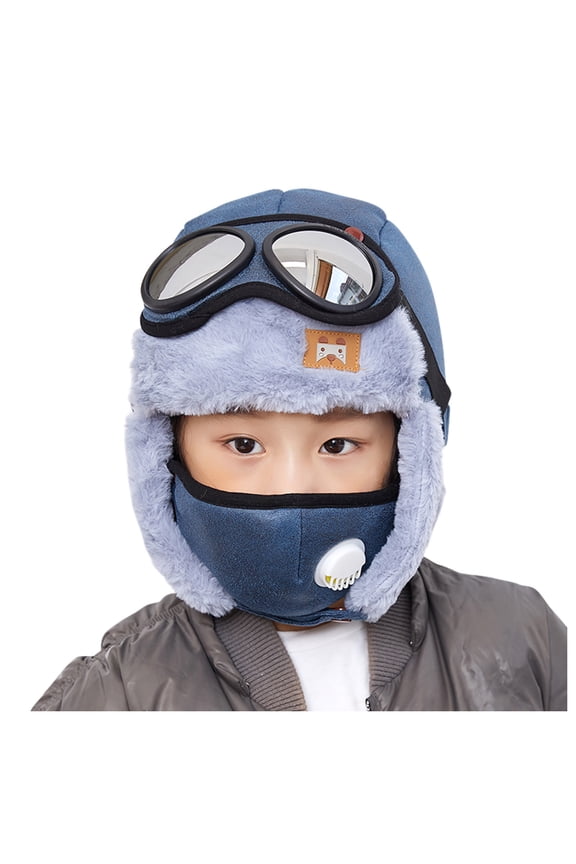 Clearance! Fdelink Trapper Hat Winter Hats Children Windproof & Warm & Ear Protection & Face Protection Hat Blue