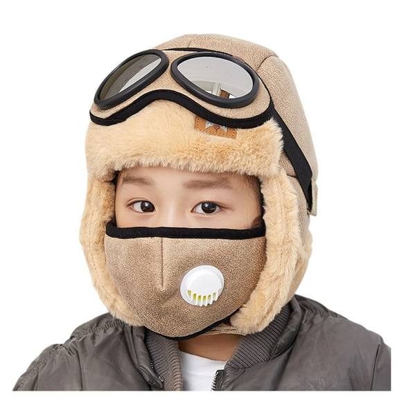 Clearance! Fdelink Trapper Hat Winter Hats Children Windproof & Warm & Ear Protection & Face Protection Hat Brown