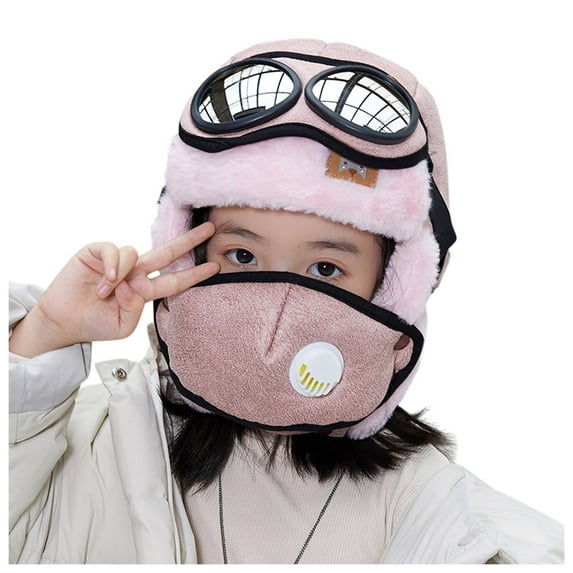 Clearance! Fdelink Trapper Hat Winter Hats Children Windproof & Warm & Ear Protection & Face Protection Hat Pink