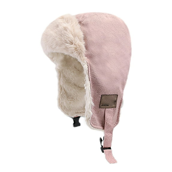 Clearance! Fdelink Trapper Hat Winter Hats Hat Ladies Autumn and Winter Warm Fashion Cold Hat Riding Warm and Cold Ear Protection Thick Cold Hat Pink
