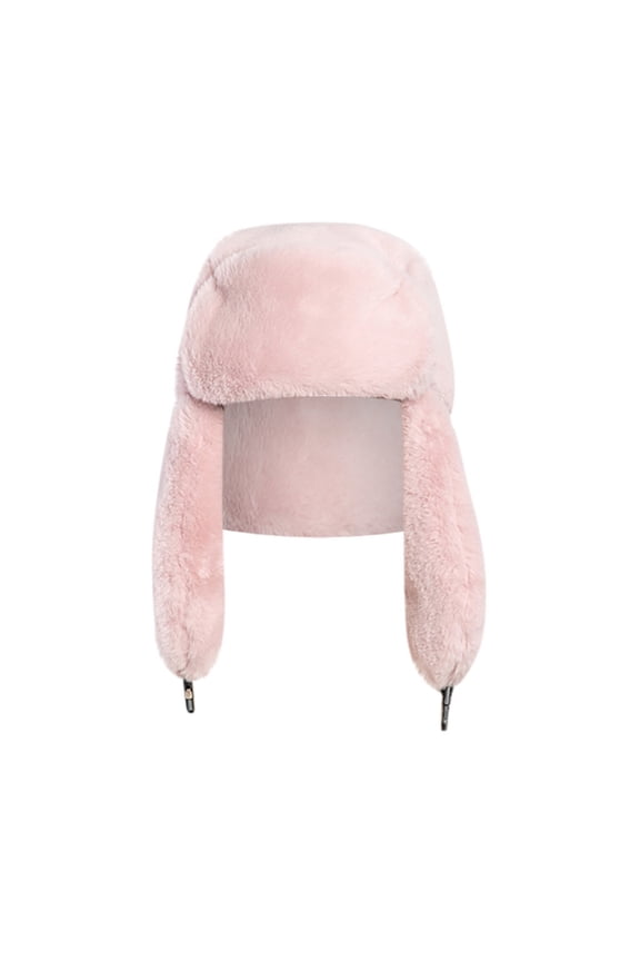 Clearance! Fdelink Trapper Hat Winter Hats Ladies Winter Plush Fake Thick Hat Ear Protectors Warm Plush Hat Pink