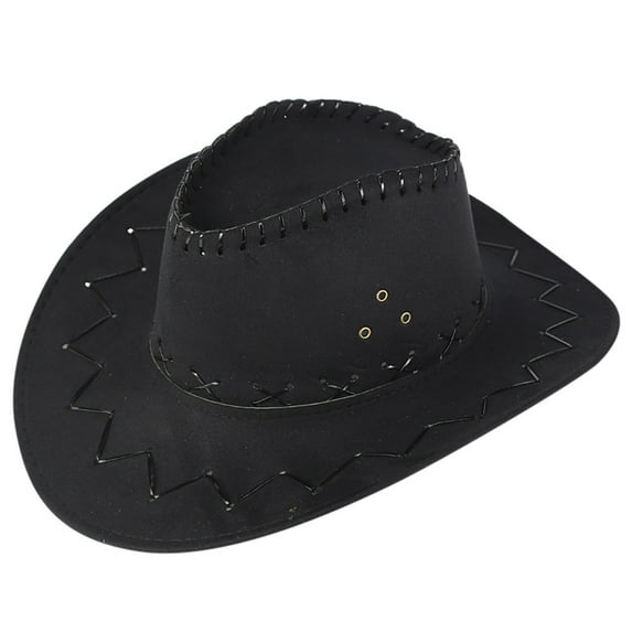 Clearance! Fdelink Unisex Adult West Cowboy Hat Mongolian Hat Grassland Sunshade Cap Women Cap (Black)