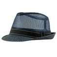 thumbnail image 1 of Clearance! Fdelink Unisex Summer Cool Elegant Trilby Hat & Stylish Hollow Beach Hat, Fashion Hat (Navy), 1 of 1