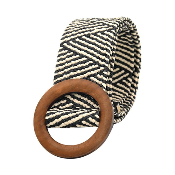 Clearance! Fdelink Wide Elastic Stretch Waist Belts Wooden Buckle for Coat Dress Decor, Dress Belts (Grey)