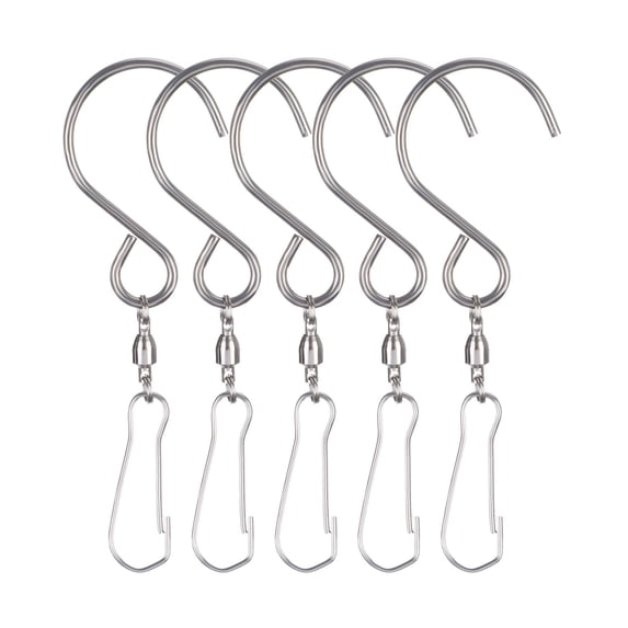 Clearance! Fdelink Wind Spinner Metal Wind Turn Hook Wind Chime Hook Stainless Steel Free Rotation Bearing Small Hook Hooks