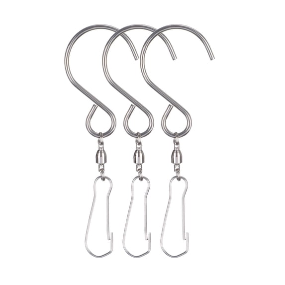 Clearance! Fdelink Wind Spinner Metal Wind Turn Hook Wind Chime Hook Stainless Steel Free Rotation Bearing Small Hook Hooks