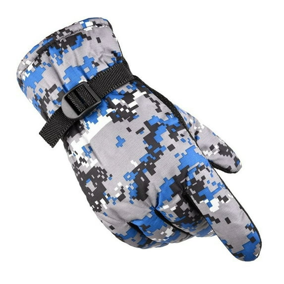 Clearance! Fdelink Winter Outdoor Wind Proof Glove Ski Riding Camouflage Warm Mountain Climbing Outdoor Mitten, Outdoor Stockings (Blue)