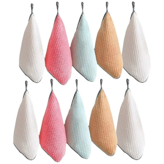 Clearance! Fdelink Wipes Rag Towel Dish Kitchen Cloth Microfiber Double Sideed Corall Velvet Bambooo Charccoal Fibre Dish Oil Non Stick Cloth Kitchen Cleaning Supplies 10PC 25x25cm