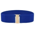 thumbnail image 1 of Clearance! Fdelink Women Elastic Waist Belt Metal Buckle Waistband Solid Color Wide Corset Belt Female Apparel Accessories Dresses Belts (Dark Blue), 1 of 4