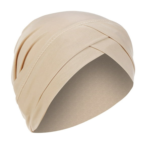 Clearance! Fdelink Women Solid India Hat Ruffle Cancer Chemo Beanie Turban Wrap Scarf Cap Women Cap (Beige)