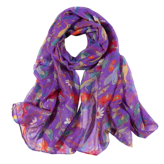 Clearance! Fdelink Women Spring Fashion Long Print Scarf Casual Colored Sunscreen Scarf Print Scarf (Purple)