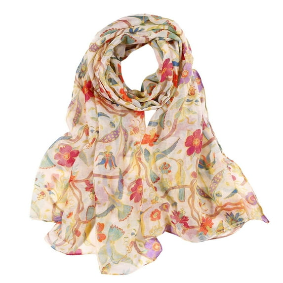 Clearance! Fdelink Women Spring Fashion Long Print Scarf Casual Colored Sunscreen Scarf Print Scarf (Yellow)