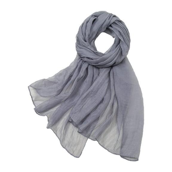 Clearance! Fdelink Women Summer Casual Colorful Multicolor Solid Color Chiffon Thin Regular Silk Scarf Sunscreen Scarf a Scarf (Grey)