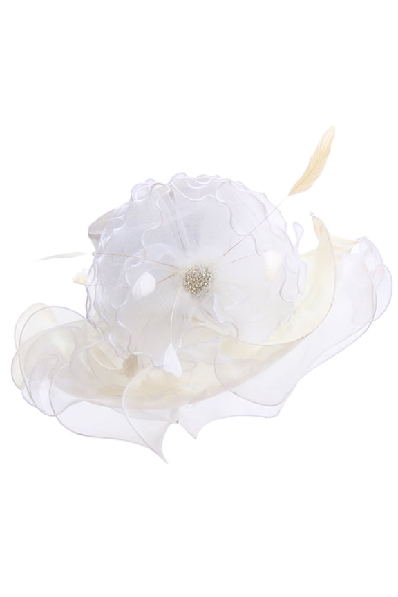 Clearance! Fdelink Women's Derby Fascinator Cap Kentucky Tea Party Wedding Hat, Fashion Hat (White)