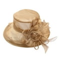 thumbnail image 1 of Clearance! Fdelink Women's Kentucky Daily Cap Fascinator Bridal Tea Party Wedding Hat Fashion Hat (Khaki), 1 of 2