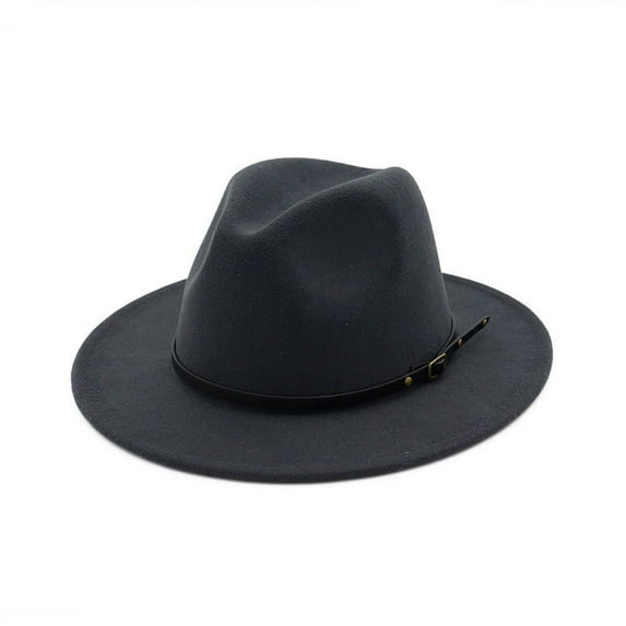 Clearance! Fdelink Women's Wool Felt Outback Hat Panama Hat Wide Brim Women Belt Buckle Fedora Hat, the hat