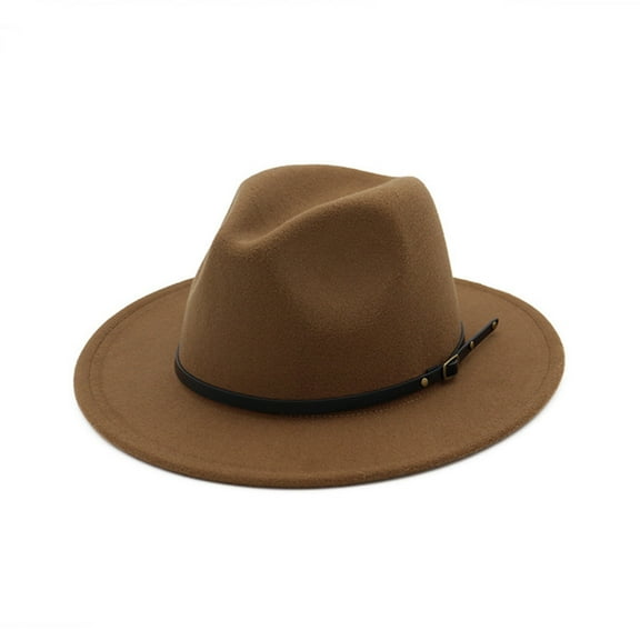 Clearance! Fdelink Women's Wool Felt Outback Hat Panama Hat Wide Brim Women Belt Buckle Fedora Hat, the hat