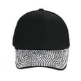 thumbnail image 1 of Clearance! Fdelink Womens New Fashion Baseball Cap Rhinestone Paw Shaped Snapback Hat, the Cap (Black), 1 of 2