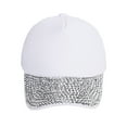 thumbnail image 1 of Clearance! Fdelink Womens New Fashion Baseball Cap Rhinestone Paw Shaped Snapback Hat, the Cap (White), 1 of 2