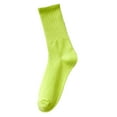 thumbnail image 1 of Clearance! Fdelink Womens Socks Solid Color Socks Colorful Lightweight Cotton Pile Socks Socks, a Socks (Yellow), 1 of 3