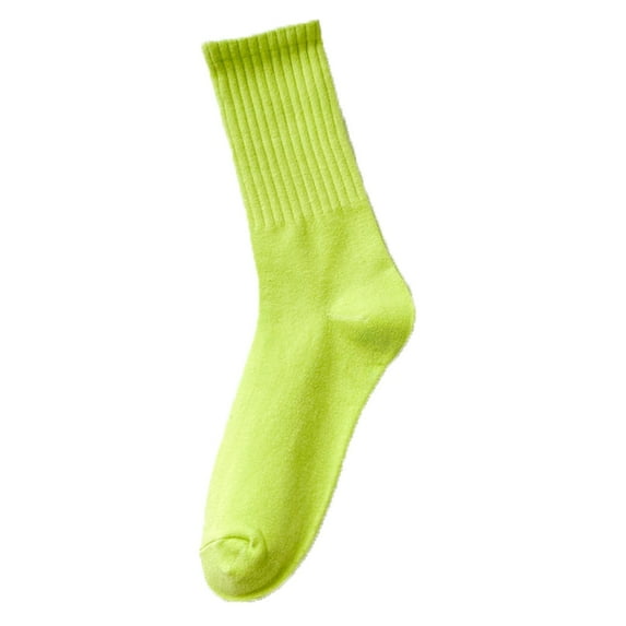 Clearance! Fdelink Womens Socks Solid Color Socks Colorful Lightweight Cotton Pile Socks Socks, a Socks (Yellow)