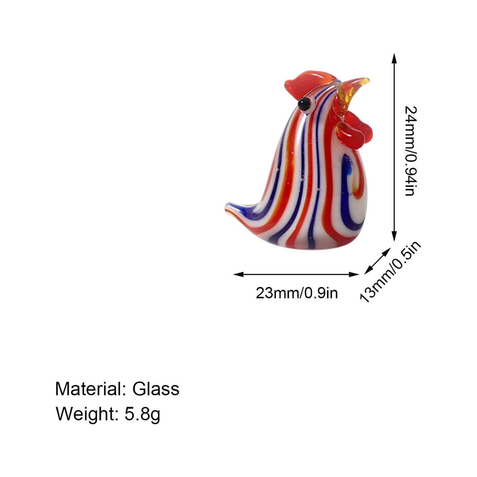 Clearance! Feinib Chicken Ornament Creative Chick Rooster Glass Beads