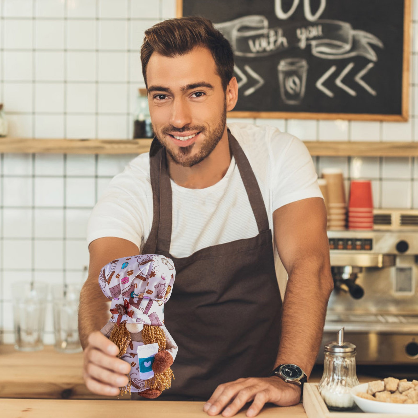 Clearance! Feinib Doll 1Pc Coffee Gnomes Dwarf Doll Decoration