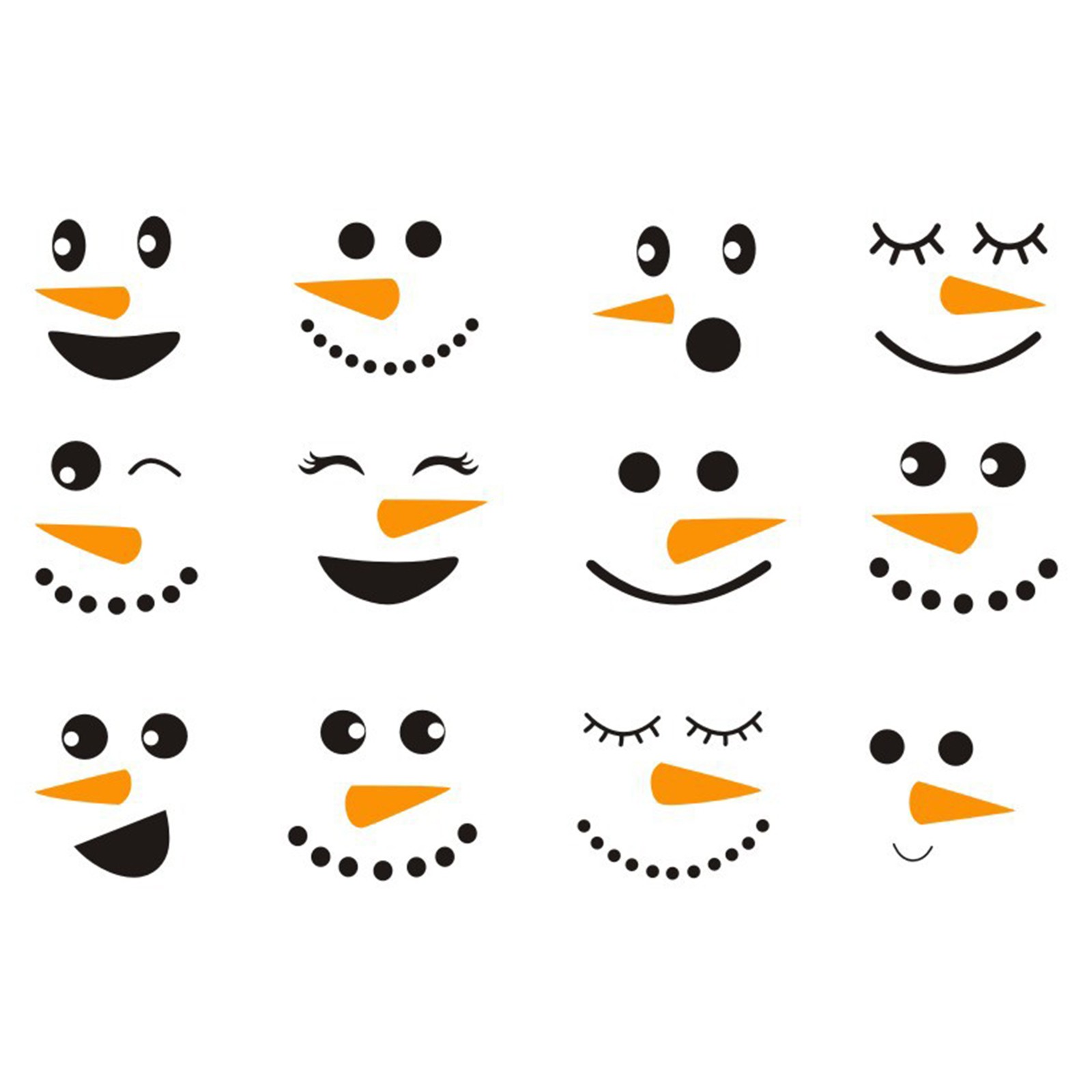 Clearance! Feinib Sticker, Face Stickers Refrigerator Christmas Self-Adhesive Stickers Stickers Pvc Decorative Christmas Snowman Wall Stickers Expression Stickers Wall Sticker