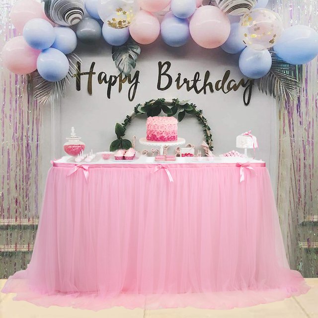 Clearance! Feinib Table Skirt Table Skirt Wedding Birthday Party