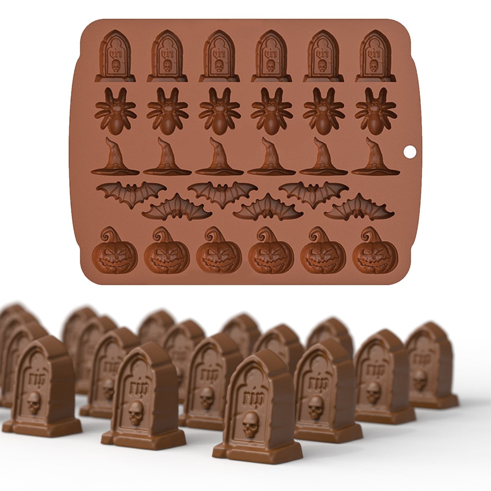 Clearance！Fimeskey Halloween Baking Shapes Soft Elastic Silicone DIY