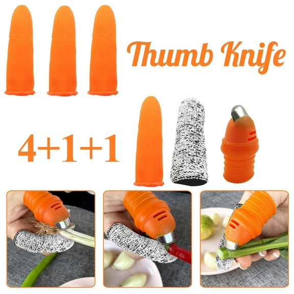 Clearance Finger Cuff under $5,6PC Vegetable Picking Potted Plants Trim Silicone Thumb Knife Set Knife Garden Tools Garden Silicone Thumb Knife