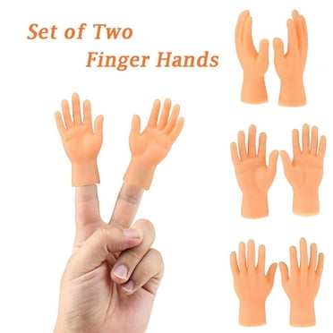 Clearance! Finger Hands - 2 Pcs – Premium Rubber Little Tiny Finger Hands – Fun and Realistic Design – Ideal for Puppet Show, Gag Present, Fun for All Kids