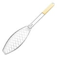 thumbnail image 1 of Hvmvliv Fish Grill Basket Outdoor Detachable Barbecue Net Multifunctional Fish Grill Rack with Wooden Handles Grill Rack Tools for BBQ Silver, 1 of 9
