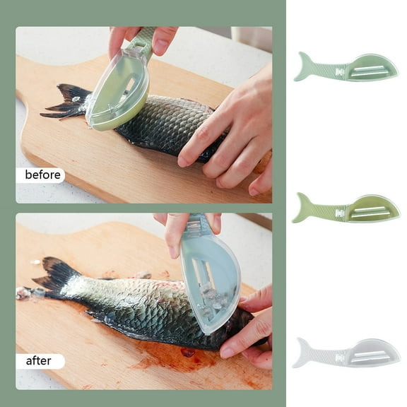 Clearance! Fish Remover No Mess Fish Descaler Tool Fish Scraper Fast Cleaning Fish Skin Brush Cleaning Kit 1*Fish Scale Remover and Scraper