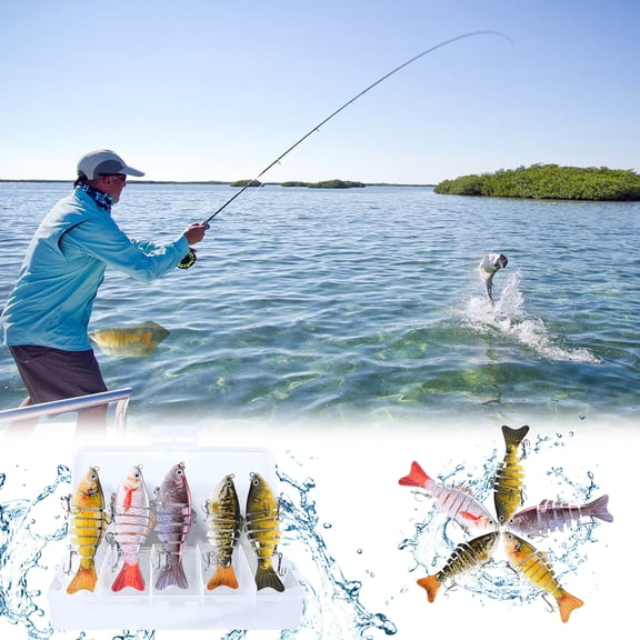 Clearance!Fishing Gear - Bionic Swimming Bait, Bionic Swimming Bait, Robotic Fishing Lures for Freshwater, 3D Bionic Swimming Lure Swims Just Like A Real Injured Bait Fish(5pcs)