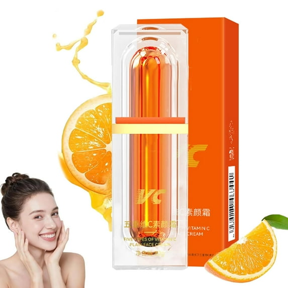 Five Vitamin C Tone Up Cream, Vitamin C Cream for Face, Quick Makeup Moisturizer for Radiant Skin, Face Moisturizing Deep Hydration Toning, for All Skin Types & Daily Use New,1PCS