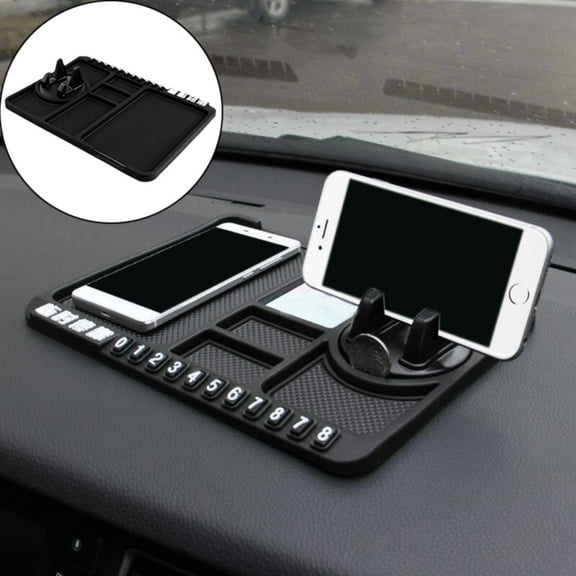 Clearance Fixed clip under $5,Multifunctional Car Anti Slip Mat Auto Phone Holder Non Slip Sticky Anti Slide Phone Mount Silicone Car Pad Mat 1PC