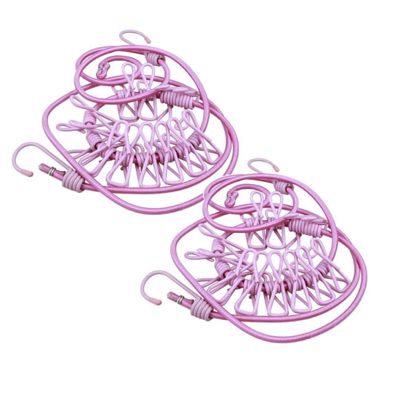 Clearance Fixed clip under $6,Portable Outdoor Clothesline With 12 Clothespins Beach Windproof Clothes Rack Super Elastic Clothesline 2PC