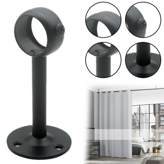 Clearance Fixing Clip under $5,Ceiling Curtain Rod Bracket Wall Heavy Duty Curtain Rod Bracket Black Ceiling Curtain Hook Stainless Curtain Wardrobe Rod Support Bracket