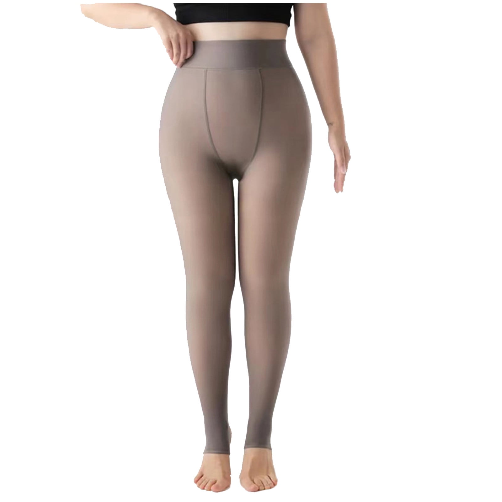 Clearance Fleece Lined Tights Women Plus Size Leggings Thermal Pantyhose  Fake Translucent Tights High Waisted Winter Warm Tight 