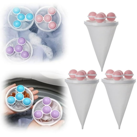 Clearance Floating Hair Filtering Mesh Removal 2025 New Pet Hair Remover Lint Catcher For Laundry Reusable Washing Machine Hair Catcher Tool Washing Machine Floating Lint Mesh Bag(Blue 3pc A