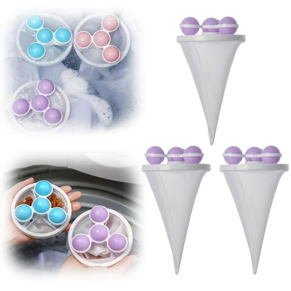 Clearance Floating Hair Filtering Mesh Removal 2025 New Pet Hair Remover Lint Catcher For Laundry Reusable Washing Machine Hair Catcher Tool Washing Machine Floating Lint Mesh Bag(Blue 3pc E