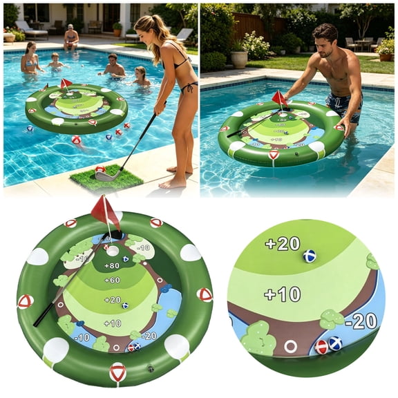 Clearance! Floating Putting Green Game for Pool Floating Putting Green Game for Pool Family Water Activity with and Cups