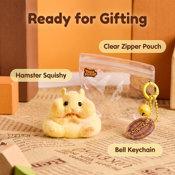 ClearanceFlocked Hamster Taba Squishy Toys for Adults  Cute Stress Relief Fidget Sensory Toys, Soft Silicone Squeeze Gifts