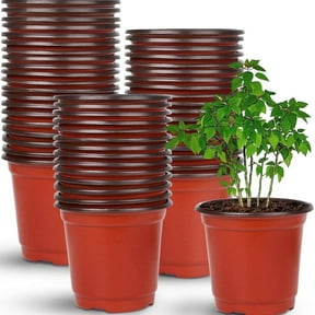Clearance!Flower Potsunder 50-Pack 4 Inch Plastic Plant Nursery Pots Come with 50 Pcs Plant Labels, Seedling Flower Plant Container and Seed Starting Pots